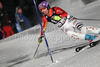 Second placed after first run Maria Riesch of Germany skiing in first run of Women slalom race of Audi FIS alpine skiing World Cup in Flachau, Austria. Slalom race of Women Audi FIS Alpine skiing World Cup 2009-10 was held in Flachau, Austria, on 12th of January 2010.
