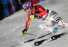 Second placed after first run Maria Riesch of Germany skiing in first run of Women slalom race of Audi FIS alpine skiing World Cup in Flachau, Austria. Slalom race of Women Audi FIS Alpine skiing World Cup 2009-10 was held in Flachau, Austria, on 12th of January 2010.
