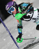 Tina Maze of Slovenia skiing in first run of Women slalom race of Audi FIS alpine skiing World Cup in Flachau, Austria. Slalom race of Women Audi FIS Alpine skiing World Cup 2009-10 was held in Flachau, Austria, on 12th of January 2010.
