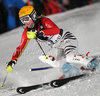 Leader after first run Susanne Riesch of Germany skiing in first run of Women slalom race of Audi FIS alpine skiing World Cup in Flachau, Austria. Slalom race of Women Audi FIS Alpine skiing World Cup 2009-10 was held in Flachau, Austria, on 12th of January 2010.
