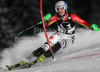 Kathrin Hoelzl of Germany skiing in first run of Women slalom race of Audi FIS alpine skiing World Cup in Flachau, Austria. Slalom race of Women Audi FIS Alpine skiing World Cup 2009-10 was held in Flachau, Austria, on 12th of January 2010.
