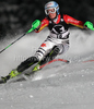 Kathrin Hoelzl of Germany skiing in first run of Women slalom race of Audi FIS alpine skiing World Cup in Flachau, Austria. Slalom race of Women Audi FIS Alpine skiing World Cup 2009-10 was held in Flachau, Austria, on 12th of January 2010.
