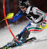 Manuela Moelgg of Italy skiing in first run of Women slalom race of Audi FIS alpine skiing World Cup in Flachau, Austria. Slalom race of Women Audi FIS Alpine skiing World Cup 2009-10 was held in Flachau, Austria, on 12th of January 2010.
