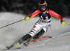 Seventh after first run Katharina Duerr of Germany skiing in first run of Women slalom race of Audi FIS alpine skiing World Cup in Flachau, Austria. Slalom race of Women Audi FIS Alpine skiing World Cup 2009-10 was held in Flachau, Austria, on 12th of January 2010.
