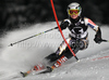 Sanni Leinonen of Finland skiing in first run of Women slalom race of Audi FIS alpine skiing World Cup in Flachau, Austria. Slalom race of Women Audi FIS Alpine skiing World Cup 2009-10 was held in Flachau, Austria, on 12th of January 2010.
