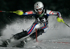 Nastasia Noens of France skiing in first run of Women slalom race of Audi FIS alpine skiing World Cup in Flachau, Austria. Slalom race of Women Audi FIS Alpine skiing World Cup 2009-10 was held in Flachau, Austria, on 12th of January 2010.
