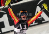  reacts in finish of second run of Women slalom race of Audi FIS alpine skiing World Cup in Flachau, Austria. Slalom race of Women Audi FIS Alpine skiing World Cup 2009-10 was held in Flachau, Austria, on 12th of January 2010.
