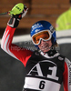 Winner Marlies Schild of Austria reacts in finish of second run of Women slalom race of Audi FIS alpine skiing World Cup in Flachau, Austria. Slalom race of Women Audi FIS Alpine skiing World Cup 2009-10 was held in Flachau, Austria, on 12th of January 2010.

