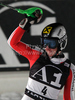 Third placed Kathrin Zettel of Austria reacts in finish of second run of Women slalom race of Audi FIS alpine skiing World Cup in Flachau, Austria. Slalom race of Women Audi FIS Alpine skiing World Cup 2009-10 was held in Flachau, Austria, on 12th of January 2010.
