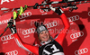 Winner Marlies Schild of Austria celebrates her medal won in Women slalom race of Audi FIS alpine skiing World Cup in Flachau, Austria. Slalom race of Women Audi FIS Alpine skiing World Cup 2009-10 was held in Flachau, Austria, on 12th of January 2010.
