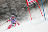 Seventh after first run Michaela Kirchgasser of Austria skiing in first run of Women giant slalom race of Audi FIS alpine skiing World Cup in Maribor, Slovenia. Giant slalom race of Women Audi FIS Alpine skiing World Cup 2009-10 was held in Maribor, Slovenia, on 16th of January 2010.
