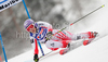Seventh after first run Michaela Kirchgasser of Austria skiing in first run of Women giant slalom race of Audi FIS alpine skiing World Cup in Maribor, Slovenia. Giant slalom race of Women Audi FIS Alpine skiing World Cup 2009-10 was held in Maribor, Slovenia, on 16th of January 2010.
