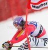 Fourth after first run Maria Riesch of Germany skiing in first run of Women giant slalom race of Audi FIS alpine skiing World Cup in Maribor, Slovenia. Giant slalom race of Women Audi FIS Alpine skiing World Cup 2009-10 was held in Maribor, Slovenia, on 16th of January 2010.
