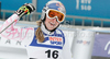 Lindsey Vonn of USA reacts in finish of first run of Women giant slalom race of Audi FIS alpine skiing World Cup in Maribor, Slovenia. Giant slalom race of Women Audi FIS Alpine skiing World Cup 2009-10 was held in Maribor, Slovenia, on 16th of January 2010.
