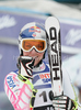 Lindsey Vonn of USA reacts in finish of first run of Women giant slalom race of Audi FIS alpine skiing World Cup in Maribor, Slovenia. Giant slalom race of Women Audi FIS Alpine skiing World Cup 2009-10 was held in Maribor, Slovenia, on 16th of January 2010.
