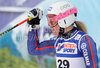 Chemmy Alcott of Great Britain reacts in finish of second run of Women giant slalom race of Audi FIS alpine skiing World Cup in Maribor, Slovenia. Giant slalom race of Women Audi FIS Alpine skiing World Cup 2009-10 was held in Maribor, Slovenia, on 16th of January 2010.
