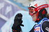 Mona Loeseth of Norway reacts in finish of second run of Women giant slalom race of Audi FIS alpine skiing World Cup in Maribor, Slovenia. Giant slalom race of Women Audi FIS Alpine skiing World Cup 2009-10 was held in Maribor, Slovenia, on 16th of January 2010.
