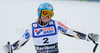 Tanja Poutiainen of Finland reacts in finish of second run of Women giant slalom race of Audi FIS alpine skiing World Cup in Maribor, Slovenia. Giant slalom race of Women Audi FIS Alpine skiing World Cup 2009-10 was held in Maribor, Slovenia, on 16th of January 2010.
