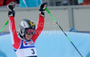 Winner Kathrin Zettel of Austria reacts in finish of second run of Women giant slalom race of Audi FIS alpine skiing World Cup in Maribor, Slovenia. Giant slalom race of Women Audi FIS Alpine skiing World Cup 2009-10 was held in Maribor, Slovenia, on 16th of January 2010.
