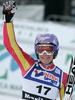 Second placed Maria Riesch of Germany reacts in finish of second run of Women giant slalom race of Audi FIS alpine skiing World Cup in Maribor, Slovenia. Giant slalom race of Women Audi FIS Alpine skiing World Cup 2009-10 was held in Maribor, Slovenia, on 16th of January 2010.

