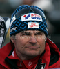 Head coach of Austrian team, Herbert Mandl in finish of second run of Women giant slalom race of Audi FIS alpine skiing World Cup in Maribor, Slovenia. Giant slalom race of Women Audi FIS Alpine skiing World Cup 2009-10 was held in Maribor, Slovenia, on 16th of January 2010.
