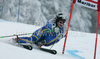Third placed Anja Paerson of Sweden skiing in second run of Women giant slalom race of Audi FIS alpine skiing World Cup in Maribor, Slovenia. Giant slalom race of Women Audi FIS Alpine skiing World Cup 2009-10 was held in Maribor, Slovenia, on 16th of January 2010.
