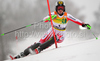Second after first run Kathrin Zettel of Austria skiing in first run of Women slalom race of Audi FIS alpine skiing World Cup in Maribor, Slovenia. Slalom race of Women Audi FIS Alpine skiing World Cup 2009-10 was held in Maribor, Slovenia, on 17th of January 2010.
