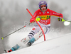 Third after first run Maria Riesch of Germany skiing in first run of Women slalom race of Audi FIS alpine skiing World Cup in Maribor, Slovenia. Slalom race of Women Audi FIS Alpine skiing World Cup 2009-10 was held in Maribor, Slovenia, on 17th of January 2010.
