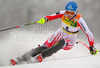 Leader after first run Marlies Schild of Austria skiing in first run of Women slalom race of Audi FIS alpine skiing World Cup in Maribor, Slovenia. Slalom race of Women Audi FIS Alpine skiing World Cup 2009-10 was held in Maribor, Slovenia, on 17th of January 2010.
