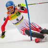 Leader after first run Marlies Schild of Austria skiing in first run of Women slalom race of Audi FIS alpine skiing World Cup in Maribor, Slovenia. Slalom race of Women Audi FIS Alpine skiing World Cup 2009-10 was held in Maribor, Slovenia, on 17th of January 2010.
