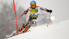 Seventh placed after first run Tanja Poutiainen of Finland skiing in first run of Women slalom race of Audi FIS alpine skiing World Cup in Maribor, Slovenia. Slalom race of Women Audi FIS Alpine skiing World Cup 2009-10 was held in Maribor, Slovenia, on 17th of January 2010.
