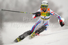 Fourth after first run Sandrine Aubert of France skiing in first run of Women slalom race of Audi FIS alpine skiing World Cup in Maribor, Slovenia. Slalom race of Women Audi FIS Alpine skiing World Cup 2009-10 was held in Maribor, Slovenia, on 17th of January 2010.
