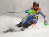 Anja Paerson of Sweden skiing in first run of Women slalom race of Audi FIS alpine skiing World Cup in Maribor, Slovenia. Slalom race of Women Audi FIS Alpine skiing World Cup 2009-10 was held in Maribor, Slovenia, on 17th of January 2010.
