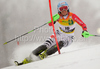Kathrin Hoelzl of Germany skiing in first run of Women slalom race of Audi FIS alpine skiing World Cup in Maribor, Slovenia. Slalom race of Women Audi FIS Alpine skiing World Cup 2009-10 was held in Maribor, Slovenia, on 17th of January 2010.
