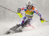 Nastasia Noens of France skiing in first run of Women slalom race of Audi FIS alpine skiing World Cup in Maribor, Slovenia. Slalom race of Women Audi FIS Alpine skiing World Cup 2009-10 was held in Maribor, Slovenia, on 17th of January 2010.
