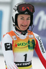 Kathrin Zettel of Austria reacts in finish of first run of Women slalom race of Audi FIS alpine skiing World Cup in Maribor, Slovenia. Slalom race of Women Audi FIS Alpine skiing World Cup 2009-10 was held in Maribor, Slovenia, on 17th of January 2010.
