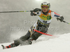 Tii-Maria Romar of Finland skiing in first run of Women slalom race of Audi FIS alpine skiing World Cup in Maribor, Slovenia. Slalom race of Women Audi FIS Alpine skiing World Cup 2009-10 was held in Maribor, Slovenia, on 17th of January 2010.
