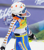 Maria Pietilae-Holmner of Sweden reacts in finish of second run of Women slalom race of Audi FIS alpine skiing World Cup in Maribor, Slovenia. Slalom race of Women Audi FIS Alpine skiing World Cup 2009-10 was held in Maribor, Slovenia, on 17th of January 2010.
