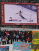 Winner Kathrin Zettel of Austria skiing in second run of Women slalom race of Audi FIS alpine skiing World Cup in Maribor, Slovenia. Slalom race of Women Audi FIS Alpine skiing World Cup 2009-10 was held in Maribor, Slovenia, on 17th of January 2010.
