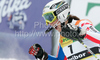 Fifth placed Sandrine Aubert of France reacts in finish of second run of Women slalom race of Audi FIS alpine skiing World Cup in Maribor, Slovenia. Slalom race of Women Audi FIS Alpine skiing World Cup 2009-10 was held in Maribor, Slovenia, on 17th of January 2010.
