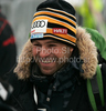 Finnish coach Janez Slivnik is happy for success of Sanni Leinonen after second run of Women slalom race of Audi FIS alpine skiing World Cup in Maribor, Slovenia. Slalom race of Women Audi FIS Alpine skiing World Cup 2009-10 was held in Maribor, Slovenia, on 17th of January 2010.
