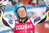 Tanja Poutiainen of Finland reacts after winning the womens alpine ski World Cup Giant Slalom race in Cortina dAmpezzo, Italy, Sunday, January 24, 2010.
