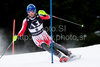 Benjamin Raich (AUT) attacks a control gate while competing in the mens Hahnenkamm slalom race part of the  70th Hahnenkamm Rennen race weekend, which is a fixture on the 2009/10 Audi FIS Alpine Skiing World Cup. Slalom race of men Audi FIS Alpine skiing World cup was held in Kitzbuhel, Austria, on 24th of January 2010.
