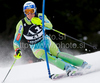 Bernard Vajdic (SLO) attacks a control gate while competing in the mens Hahnenkamm slalom race part of the  70th Hahnenkamm Rennen race weekend, which is a fixture on the 2009/10 Audi FIS Alpine Skiing World Cup. Slalom race of men Audi FIS Alpine skiing World cup was held in Kitzbuhel, Austria, on 24th of January 2010.
