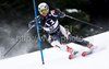 Jukka Leino (FIN) attacks a control gate while competing in the mens Hahnenkamm slalom race part of the  70th Hahnenkamm Rennen race weekend, which is a fixture on the 2009/10 Audi FIS Alpine Skiing World Cup. Slalom race of men Audi FIS Alpine skiing World cup was held in Kitzbuhel, Austria, on 24th of January 2010.
