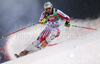 Leader after first run Manfred Pranger of Austria skiing in first run of Men Night slalom race of Audi FIS alpine skiing World Cup in Schladming, Austria. Slalom race of Men Audi FIS Alpine skiing World Cup 2009-10 was held in Schladming, Austria, on 26th of January 2010.
