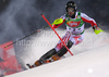 Second after first run Reinfried Herbst of Austria skiing in first run of Men Night slalom race of Audi FIS alpine skiing World Cup in Schladming, Austria. Slalom race of Men Audi FIS Alpine skiing World Cup 2009-10 was held in Schladming, Austria, on 26th of January 2010.
