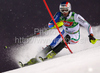 Fifth after first run Manfred Moelgg of Italy skiing in first run of Men Night slalom race of Audi FIS alpine skiing World Cup in Schladming, Austria. Slalom race of Men Audi FIS Alpine skiing World Cup 2009-10 was held in Schladming, Austria, on 26th of January 2010.
