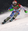 Third after first run Silvan Zurbriggen of Switzerland skiing in first run of Men Night slalom race of Audi FIS alpine skiing World Cup in Schladming, Austria. Slalom race of Men Audi FIS Alpine skiing World Cup 2009-10 was held in Schladming, Austria, on 26th of January 2010.
