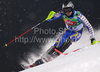 Markus Larsson of Sweden skiing in first run of Men Night slalom race of Audi FIS alpine skiing World Cup in Schladming, Austria. Slalom race of Men Audi FIS Alpine skiing World Cup 2009-10 was held in Schladming, Austria, on 26th of January 2010.
